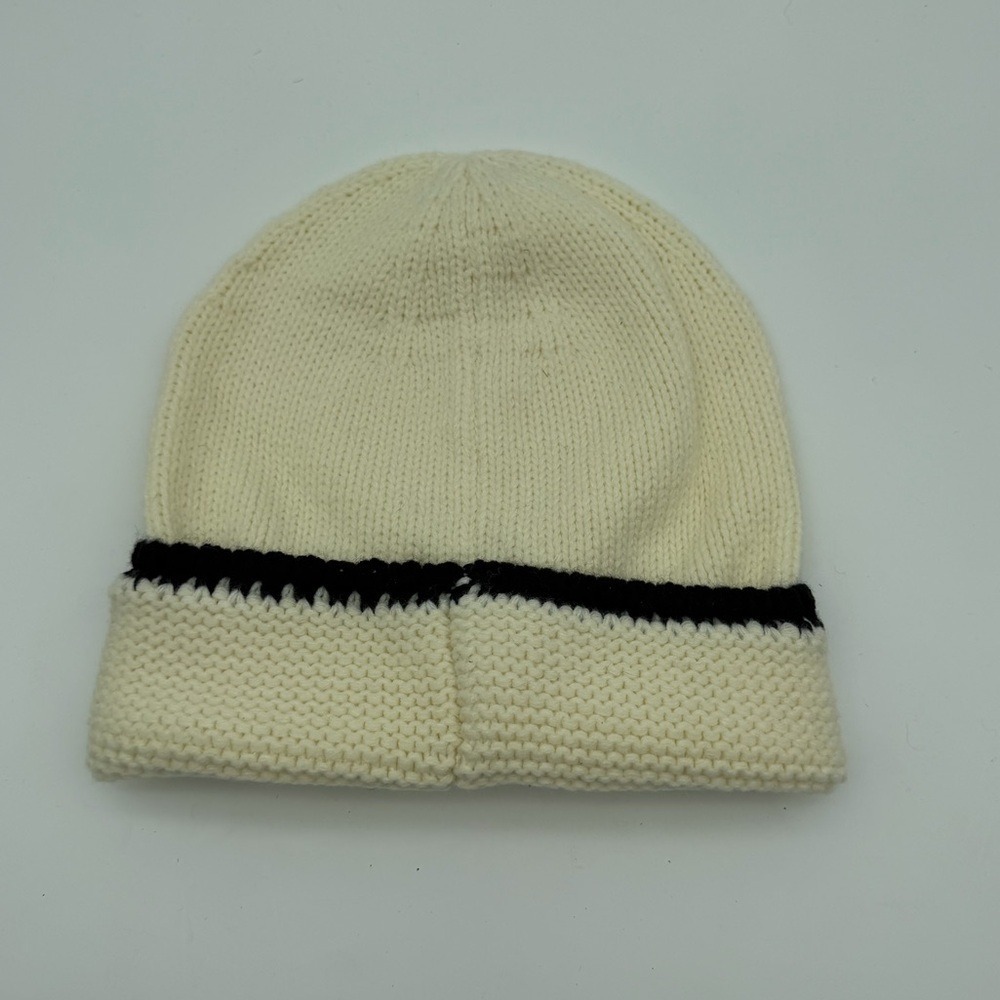 Ivory Knit Beanie with‎ Black CC Logo - Picture 2 of 6